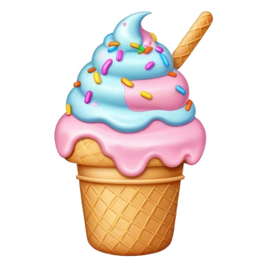 Melted pastel ice cream sticker