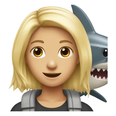 Shark with a blonde girl on the back sticker