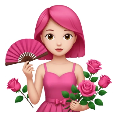 Clean girl pink fan and I love rose sticker