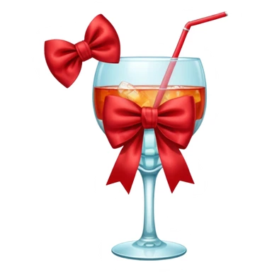 Red bow with a cup of drink sticker