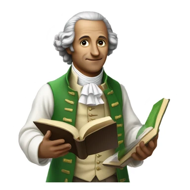 Goethe holds a book in his hand sticker