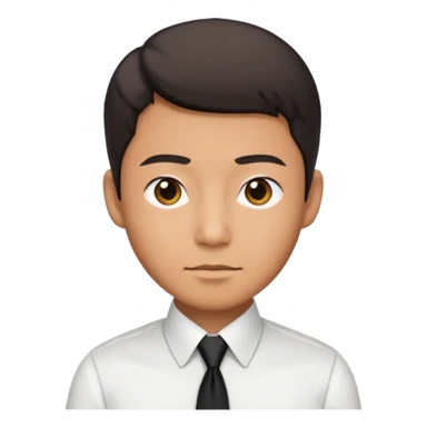 asian man in white shirt with black tie WITHOUT a blazer sticker