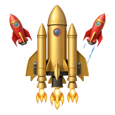 gold wide jetpack with rocket projectiles on both sides, back view, no fire sticker