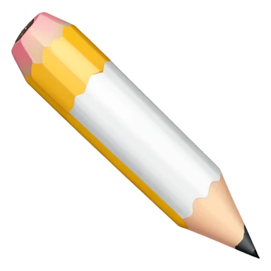 white colored pencil with a sharp tip sticker