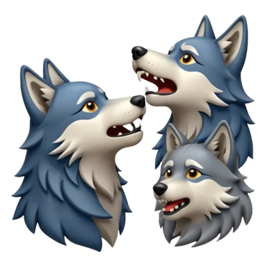 Wolf pack howling in different directions  sticker