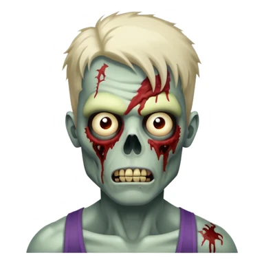 zombie with workout man hair  sticker