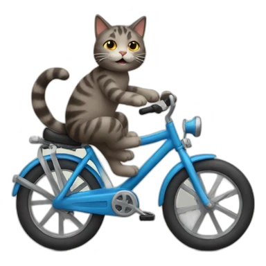 A cat riding a bike sticker