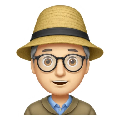 Man with glasses wearing a tall funny hat. sticker