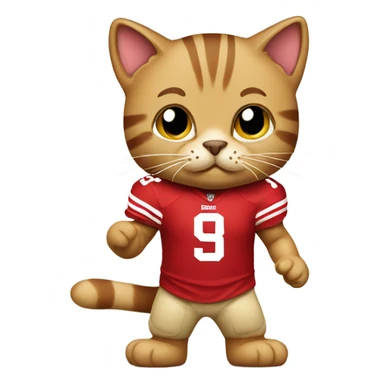 Cat wearing 49ers Jersey  sticker