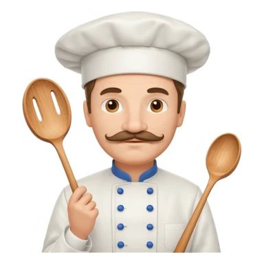 French cook, man, moustache, white man sticker