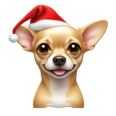 Tan chihuahua with Santa hat sticker