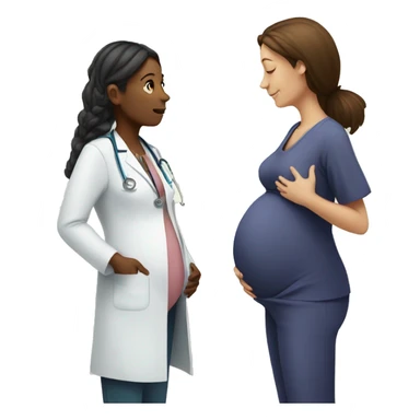 pregnant woman talking to a doctor sticker