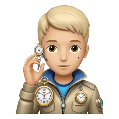 future Explorer with futuristic pocket watch sticker