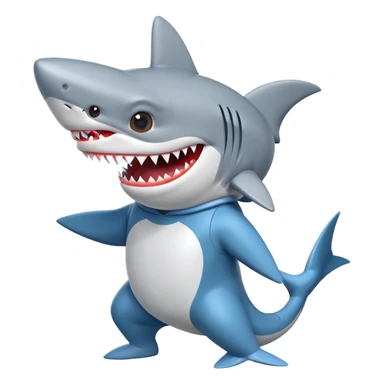 Bad Bunny wearing a shark costume emoji sticker