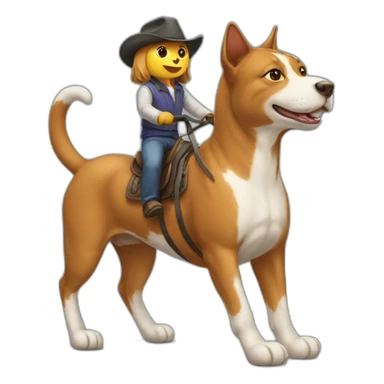 cat riding dog like a horse sticker