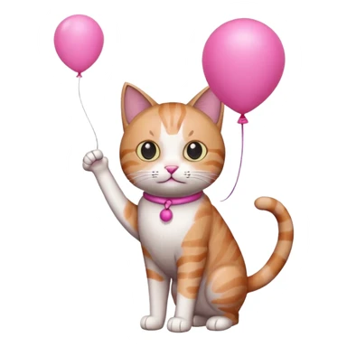 Cat with pink balloon sticker