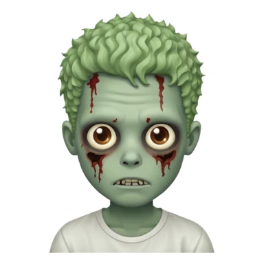 zombie boy with curly fade hair and white shirt emoji sticker