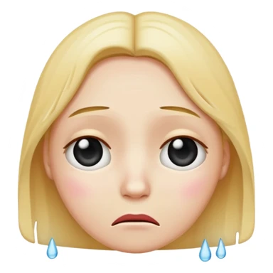 A sad emoji with mental stroke sticker