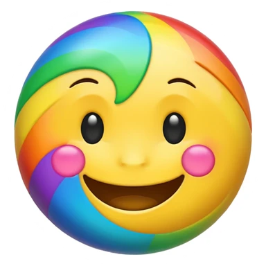 Rainbow happy emoji sticker