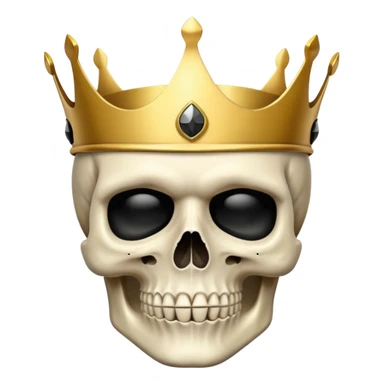 skull wearing a golden crown and black ski mask sticker