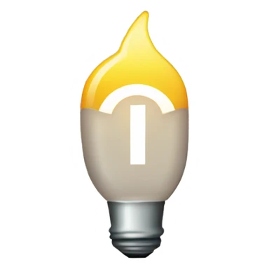 emoji light in the middle of the letter G sticker