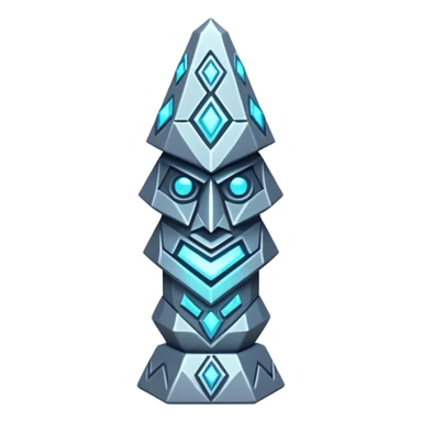 fantasy magic ssilver totem low poly sticker