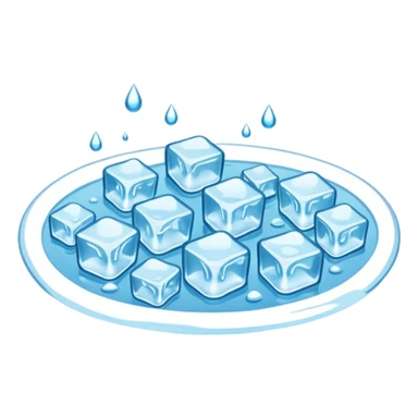 Puddle of water and ice cubes sticker