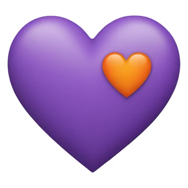 Half purple and half orange pastel heart sticker