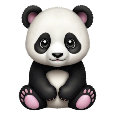 Cinematic Noble Baby Panda Portrait Emoji, Poised and regal, with a tiny, adorable build and a soft, fuzzy Fur of black and white, deep-set soulful gentle eyes, Simplified yet sharp and sophisticated features, highly detailed, glowing with a soft, dignified glow, high shine, intelligent and endearing, stylized with an air of miniature majesty, focused and attentive, soft glowing outline, capturing the essence of a watchful and confident little panda, so majestic it feels as though it could toddle out of the screen with effortless authority! sticker