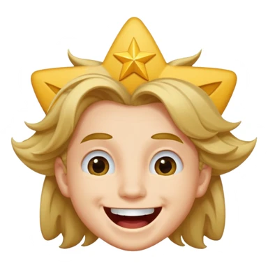 Moreno ojos de estrella riéndose y pelo asía lado sticker