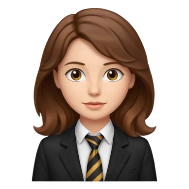 wavy brown haired woman with tie and blazer sticker
