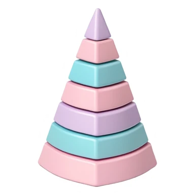 pastel pink stacking pyramid toy for babies and toddlers sticker