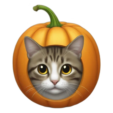 Un chat sur une citrouille sticker
