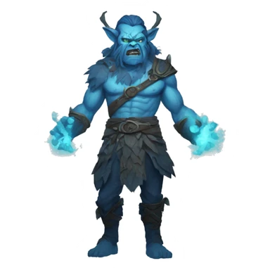 Spectral giant firbolg blue angry sticker