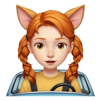Ginger girl with car ears who is definitely up to no good  sticker