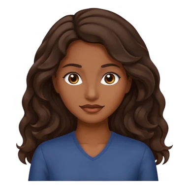 mujer trigueña oscura ,  pelo ondulado,  pelo largo  color marron oscuro, ojos marrones oscuro sticker