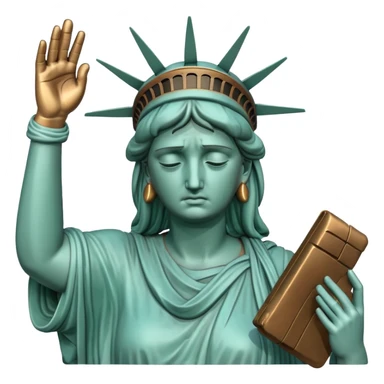 statue of liberty with facepalm looking embarrassed sticker