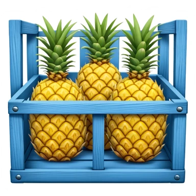 pineapples in a blue crate sticker