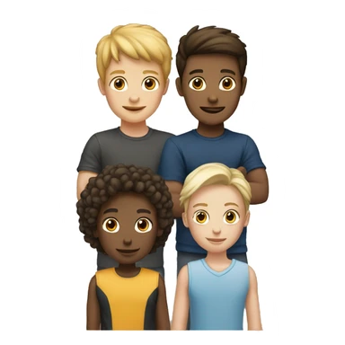 team of 3 white friends (2 boys and 1 girl) sticker