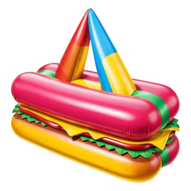  paris SPAM meat jeff koons style inflatable sculpture art painting  sticker