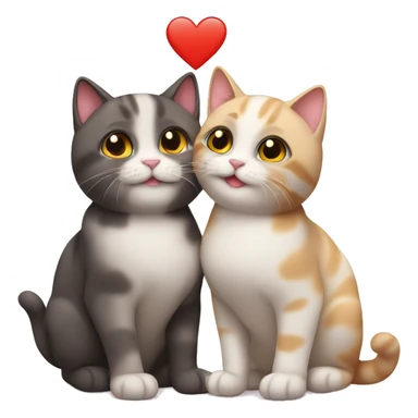 Two cute cats in love sticker