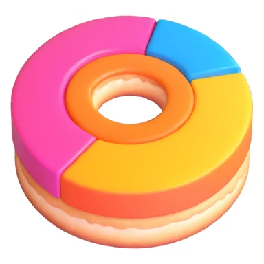 donut chart, bright colors sticker