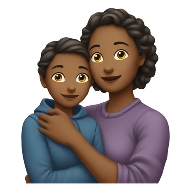 Mom and daughter hugging sticker
