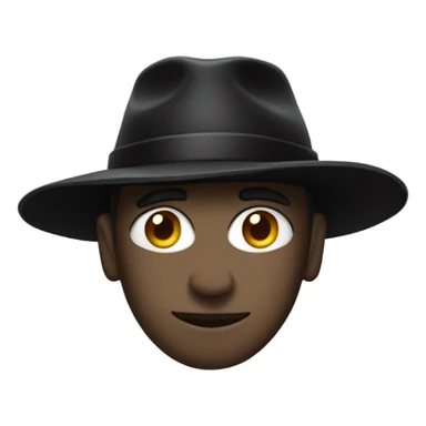 Slunk wearing a black hat sticker