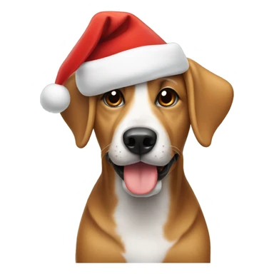Dog wearing a christmas hat sticker