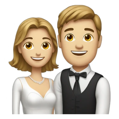 female insurance advisor with newly wed couple sticker