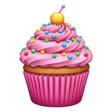 cupcake with pink icing with sprinkles sticker