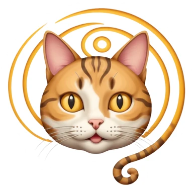 Cat with hypnosis swirl above its head sticker
