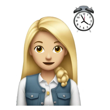girl blonde and the clock behind her sticker