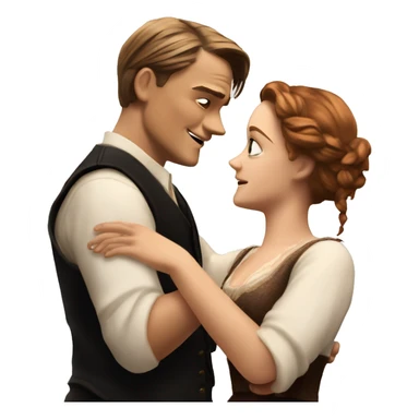 jack dawson and rose from titanic stretches out her arms sticker